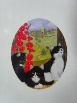 Pillendose 3 Katzen mit Blumen